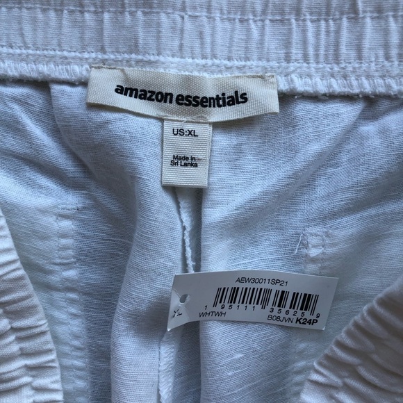 Amazon Essentials Womens Tanjay Linen Cotton Blend Straight Leg Pants White XL - Picture 7 of 9